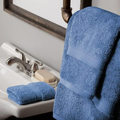 SUPERIOR Egyptian Cotton Ultra Plush & Absorbent, 3 Piece Set, Denim Blue