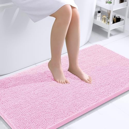 OLANLY Bathroom Runner Rugs 44x24, Extra Soft Absorbent Chenille Bath Rugs