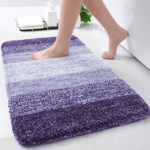 Arotive Microfiber Bathroom Rugs, Shaggy Soft Absorbent Bath Rug, 30x18
