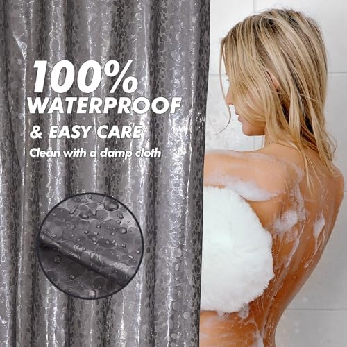Bostofy Waterproof Shower Curtain Liner EVA 8G - Rust-Proof Hooks, Heavy-Duty Magnets - Enhance Your Bathroom with Durability and Elegance