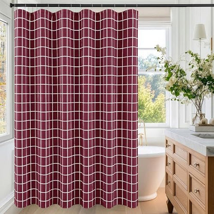 Fabric Farmhouse Shower Curtain-Cloth Extra Long Shower Curtains Bathroom