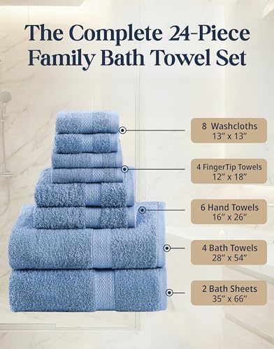 LANE LINEN Towel Set for Bathroom Soft Absorbent Quick Dry - Allure