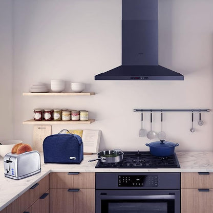 2 Slice Toaster Cover,Small Appliance Toaster Cover with Pockets for Kitchen,Washable and Dust Protection,Blue