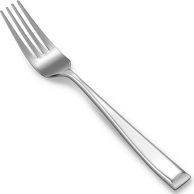 KEAWELL Premium Imperial 4-Piece 8.2 inch Forks Set – Heavy Duty 18/10 Stainless Steel Flatware with Mirror Finish and Squared Edge, Dishwasher Safe for Elegant Dining (4, Dinner Forks)