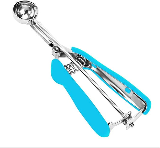 Cookie Scoop, 18/8 Stainless Steel Cookie Scooper, Mini Cookie Scoops for Baking, 1Tsp/5ml/ 0.17oz Tbsp Cookie Dough Scoop, Melon Scooper with Trigger Release, Cookie Scooper for Baking(Blue)