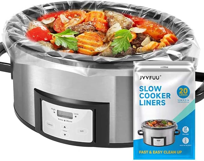 Slow Cooker Liners 3-8 Quart, Cooking Bags Large Size 13"x 21", Slow Cooker Bags Disposable Oval Large For Crock Pot (20)