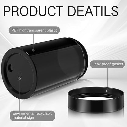SATINIOR 24 Pieces Empty Clear Plastic Jars with Lids Round Storage Containers Wide Mouth for Beauty Product Cosmetic Cream Lotion Liquid Butter Craft and Food(Black,12 oz)