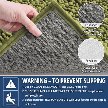 Arotive Bathroom Rugs Mat 24x16, Soft Absorbent Chenille Shaggy Bath Mat