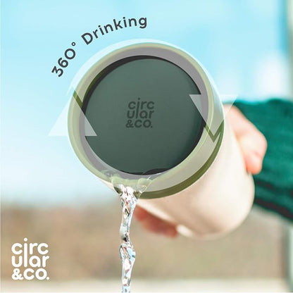 Circular and Co Leakproof Reusable Coffee Cup 8oz/227ml - The World's First Travel Mug Made from Recycled Coffee Cups, 100% Leak-Proof, Sustainable & Insulated. (Cream & Faraway Blue)
