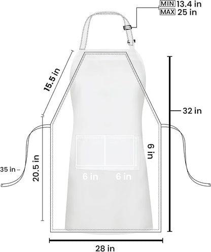 Utopia Kitchen 10 Pack Bib Apron Adjustable with 2 Pockets, Water and Oil Resistant, Cooking Kitchen Chef Apron for Women Men