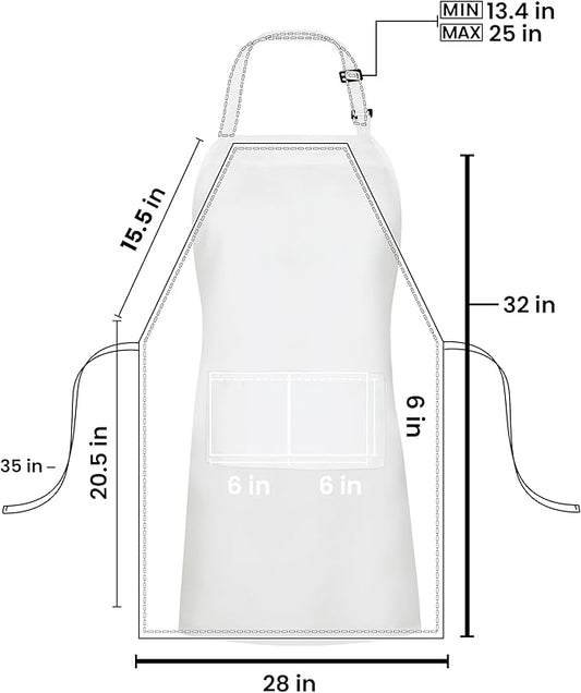 Utopia Kitchen 10 Pack Bib Apron Adjustable with 2 Pockets, Water and Oil Resistant, Cooking Kitchen Chef Apron for Women Men