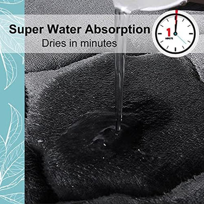 OLANLY Memory Foam Bath Mat Rug 24x16, Ultra Soft and Absorbent Bathroom Rugs, Non-Slip, Comfortable, Machine Washable Bath Carpet for Bathroom Floor, Tub, Shower and Home Decor Accessories, Dark Grey