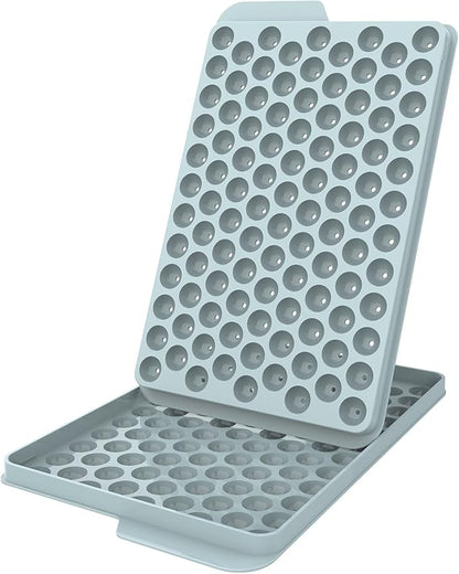 WIBIMEN Mini Ice Cube Trays, 0.55” Tiny Pebble Ice for Iced Coffee & Cocktails, Fast Chill, Easy Twist Release, Stackable (1 Pack, Blue)