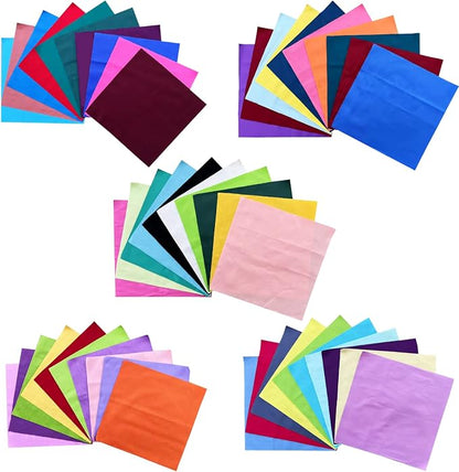 HANPATQUI 200PCS 4 x 4 inch Solid 100% Cotton Fat Quarters Fabric for Sewing and Quilting Bundles Precut Fabric Square for DIY Craft Patchwork