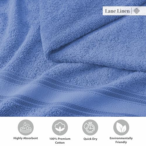 LANE LINEN Towel Set Soft Absorbent Quick Dry 100% Cotton 3 Piece - Allure