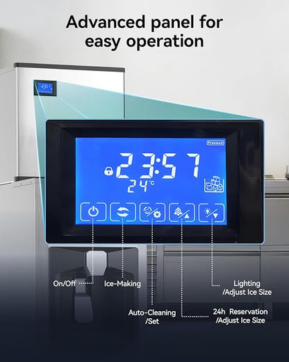 EUHOMY Commercial Ice Maker Machine 500Lb/24H, Ice Ready in 10-15 min,SECOP Compressor, Industrial Ice Machine with 130Lbs Automatic Ice Bin Dispenser, Ice Maker Machine for Hotel/Restaurant/Business