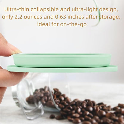 2-Packs Paperless Collapsible Travel Pour Over Coffee Dripper Kit Portable Coffee Filter - Travel Pour Over Coffee Maker Camping - Reusable Coffee Strainer Pour Over Cup (Blue+Green)