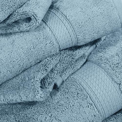 SUPERIOR Egyptian Cotton Ultra Plush & Absorbent, 12 Piece Set, Denim Blue