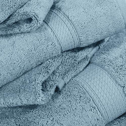 SUPERIOR Egyptian Cotton Ultra Plush & Absorbent, 12 Piece Set, Denim Blue