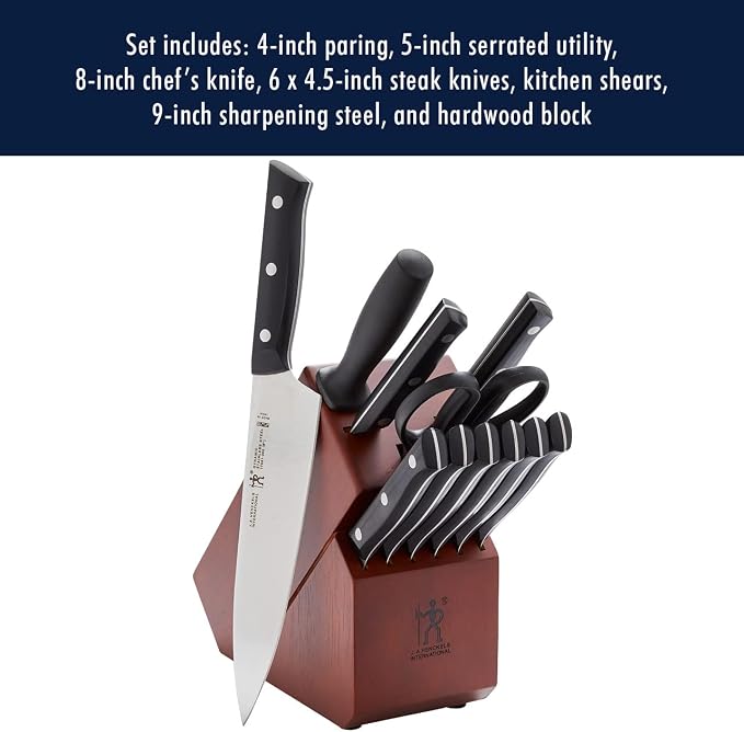 HENCKELS Dynamic Razor-Sharp 12-Piece Knife Set, Chef , Bread , Steak , German Engineered Informed by 100+ Years of Mastery