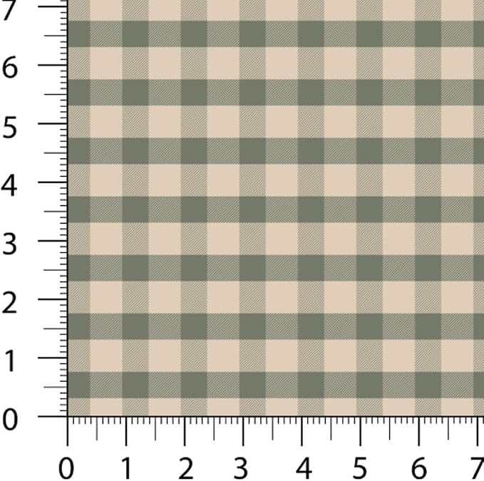 Patchwork Fabric Panel 100x155 cm, 100% Cotton Satin, 6 Coordinated Gingham Check Patterns, Rustic Country Quilting & Sewing Fabric (Farmhouse Style, 6pcs 50x50cm)