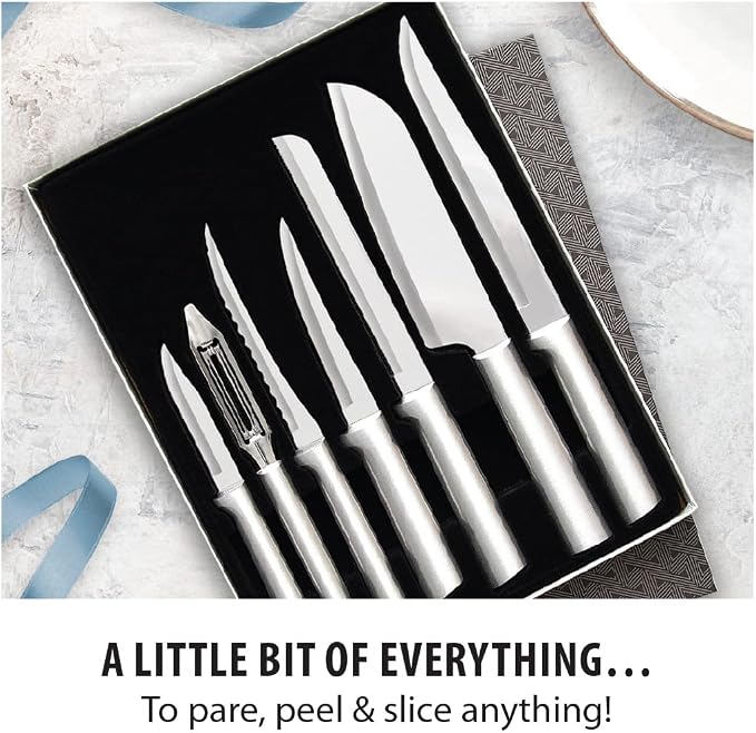 Rada Cutlery The Starter Gift Set (S38), 7-piece Knife Set, Stainless Steel Blades, Silver Handle, Pack of 2