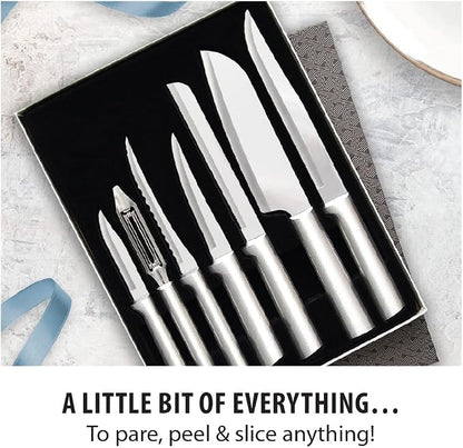 Rada Cutlery The Starter Gift Set (S38), 7-piece Knife Set, Stainless Steel Blades, Silver Handle, Pack of 2