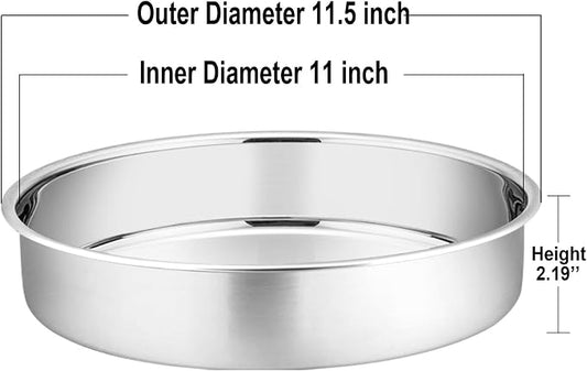 P&P CHEF 11 Inch Cake Pan Set of 4, Stainless Steel Baking Round Cake Pans Tins Bakeware for Birthday Wedding, Leak-proof & Easy Clean, Mirror Finish & Easy Releasing