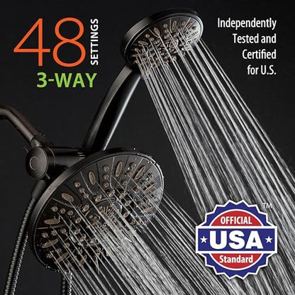 AquaDance 7" Premium High Pressure 3-way Rain & Handheld Shower Head Combo