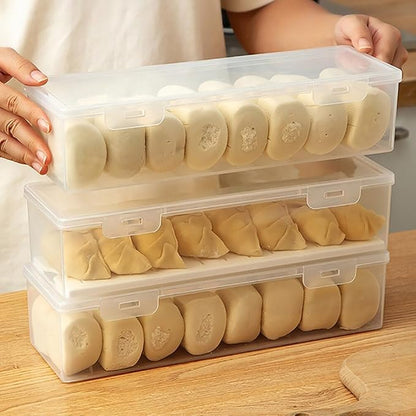 2-Pack Airtight Refrigerator Food Storage Boxes 11.81X3.93X2.83In Rectangular Crisper Containers for Fresh Fruits Vegetables Snacks Kitchen Organization