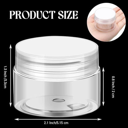 SATINIOR 24 Pieces Empty Clear Plastic Jars with Lids Round Storage Containers Wide-Mouth for Beauty Product Cosmetic Cream Lotion Liquid Butter Craft and Food (Transparent Lid, 1 oz)