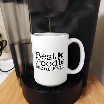 ThisWear Poodle Dog Mom Gifts Best Poodle Mom Ever Dog Mother Gifts 15oz Ceramic Coffee Mug with Handle