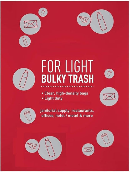 8 Gallon Trash Bags – 75 Small To Medium Garbage Bags | 24" x 24" Clear Waste Basket Trash Bags | Commercial Bulk Plastic Bathroom Trash Can Liners | Office Shredder Bags