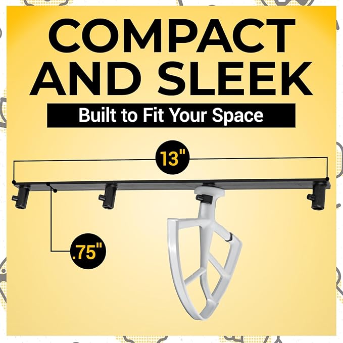 Stand Mixer Attachment Holder Compatible with All Kitchen Aid Mixer Accessories - Quick & Easy Installation Perfect for Kitchen Organization & Attachment Storage - Securely Holds 4 Mixer Attachments