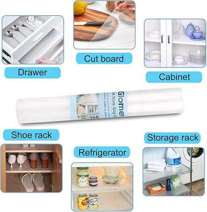 Shelf Liner, Non-Slip Cabinet Liner, Washable Oil-Proof for Kitchen Cabinet, Shelves, Refrigerator, Storage, Desks, 16 Inches x 20 FT, Non Adhesive Drawers Liner… (16 Inches x 20 FT)