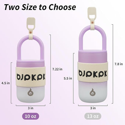 BJPKPK 10oz Insulated Tumbler With Lid And Handle Stainless Steel Travel Mug Loop Coffee Tumbler Cups,Lilac