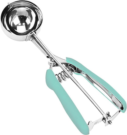 Ice Cream Scoop, 18/8 Stainless Steel Cookie Scoop, Cookie Scoops for Baking, 4 Tbsp/ 60 ml/ 2 oz Cookie Dough Scoop, Ice Cream Scooper with Trigger Release, Cookie Scooper for Baking(Mint Green)