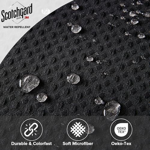 Madison Park Arbor Waffle Shower Curtain for Bathroom, 72 x 72, Black