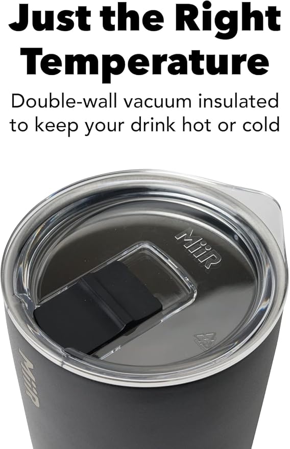 MiiR Tumbler, 16oz | Insulated Stainless Steel with Press Fit Slide Lid – Splash Proof Design, Holds Hot & Cold Beverages, Cup Holder Compatible