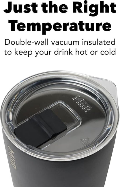 MiiR Tumbler, 16oz | Insulated Stainless Steel with Press Fit Slide Lid – Splash Proof Design, Holds Hot & Cold Beverages, Cup Holder Compatible