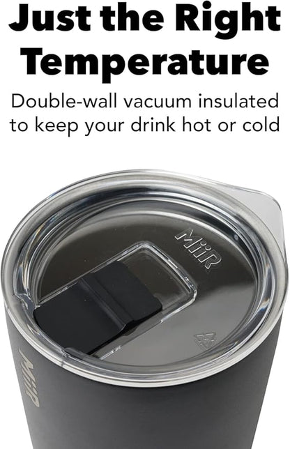 MiiR Tumbler, 16oz | Insulated Stainless Steel with Press Fit Slide Lid – Splash Proof Design, Holds Hot & Cold Beverages, Cup Holder Compatible