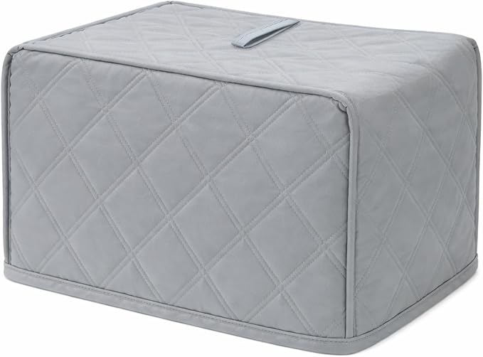 2 Slice Toaster Cover, Quilted Polyester Toaster Covers 2 Slice Wide Slot, Dust-proof Universal Size Covers for Small Kitchen Appliance(Grey)