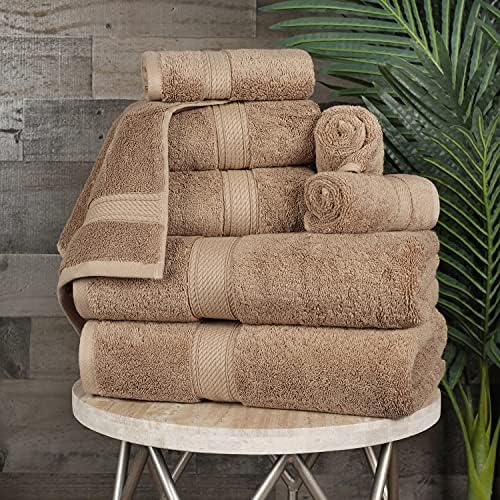 Superior Egyptian Cotton Ultra Plush & Absorbent, 8 Piece Set, Latte