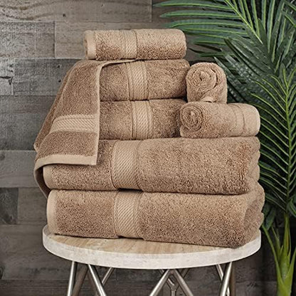 Superior Egyptian Cotton Ultra Plush & Absorbent, 8 Piece Set, Latte