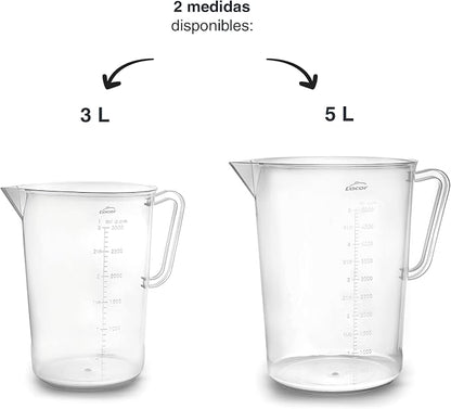 Lacor - 67213 - Measuring Jug, Measuring Cup, Liquid Meter, Polypropylene, BPA Free, 17 cm, 3 L