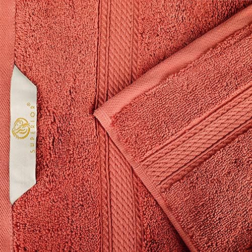 SUPERIOR Egyptian Cotton Ultra Plush & Absorbent, 8 Piece Set, Coral