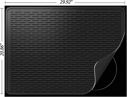 YUHFERA Stove Top Cover for Electric Stove - Silicone Stove Mat for Glass Top, Glass Cooktop Protector For Kitchen,Multi-functional Oven Covers for Electric Stove(Black,30 x 21)