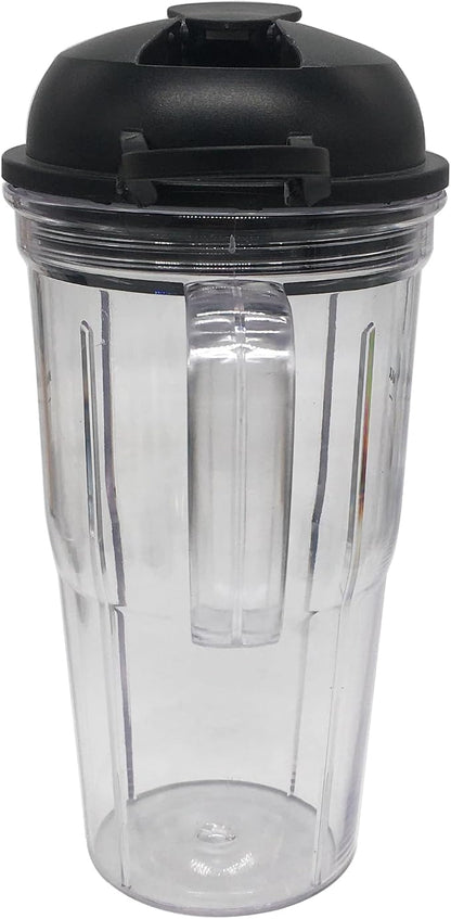 Replacement Juicer personal jar 24oz handle cup with to go lid,Compatible with nutribullet Ultra Plus+ Compact Kitchen System：NB50550AK/NB20550/NB30500MC/Ultra （NB50500IN）/Ultra Deluxe（NB80500）