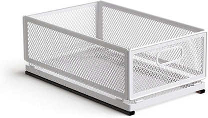Pull Out Cabinet Organizer, Slide Out Drawers Fixed with Adhesive Nano Film, Pantry Shelves Sliding Drawer Storage Organization for Kitchen/Bathroom/Bedroom (15.7*9.4*6.1inch/40*24*15.5cm)