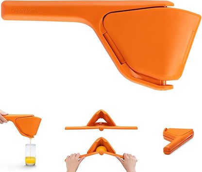 Dreamfarm Original Orange Fluicer Easy-Squeeze Fold-Flat Citrus Juicer - 11 Inch, Suits All Citrus